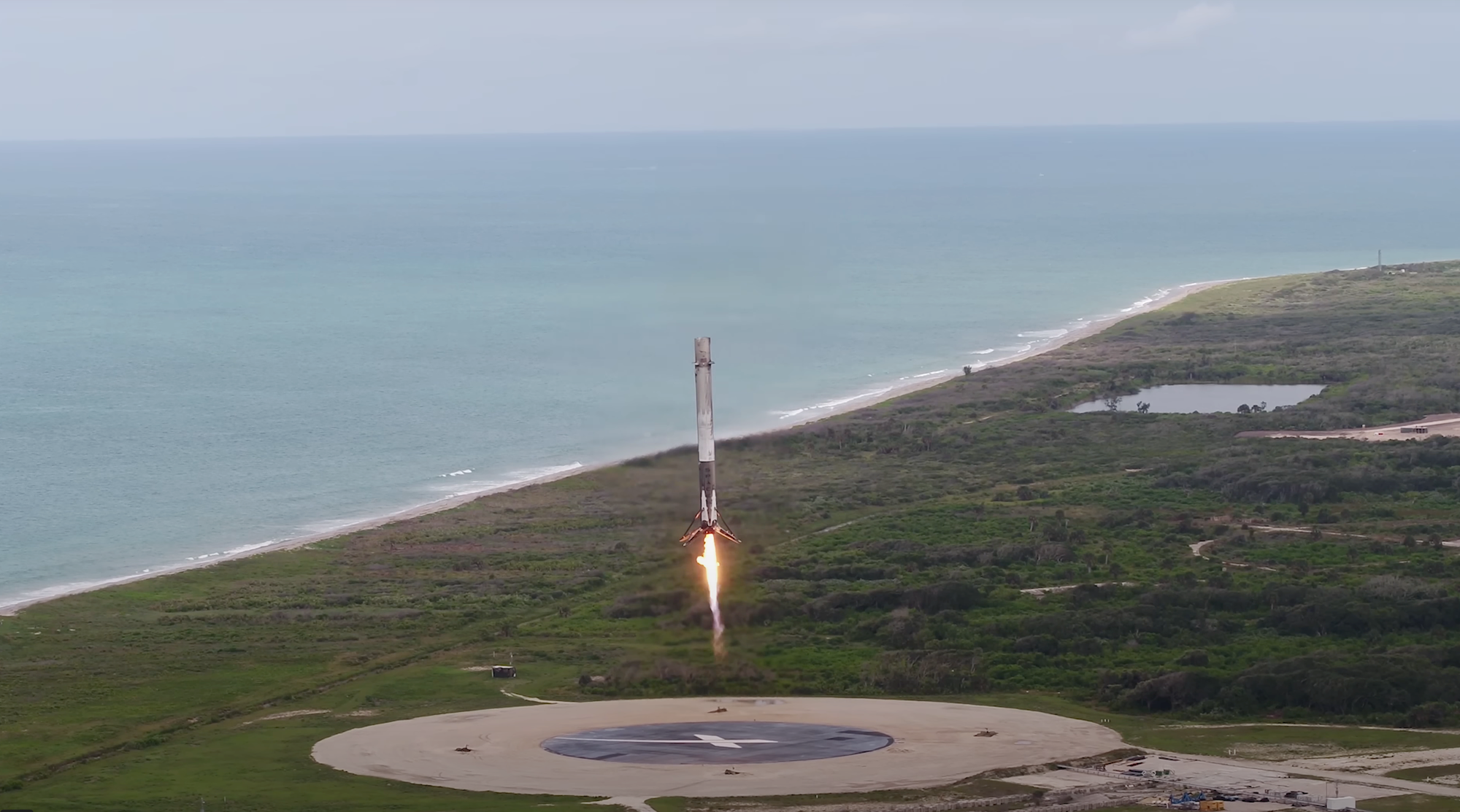 SpaceX Falcon 9 booster landing at Cape Kennedy